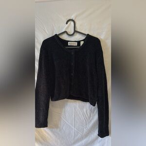 Vintage chenille black cardigan 90s